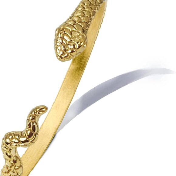 14K Gold Women Snake Cuff Bracelet Adjustable Dainty Friendship Jewelry - Picture 1 of 9